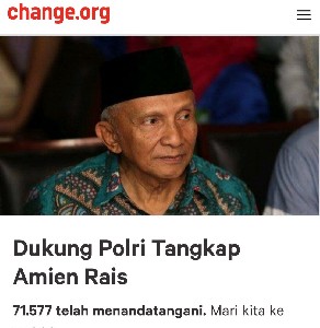 Petisi 'Dukung Polri Tangkap Amien Rais' Bergema di Medsos