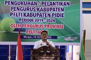 Hadiri Pelantikan Pengurus Pelti Pidie, Aminullah Minta Bangkitkan Petenis Junior